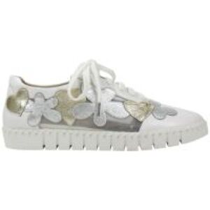 NEIMAN MARCUS Leather White/Silver/Gold sneakers Size 9.5